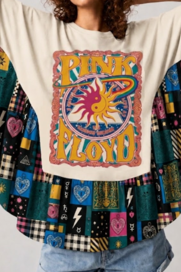 Pink Floyd「1972 Rainbow Theatre」 Patchwork Poncho Top