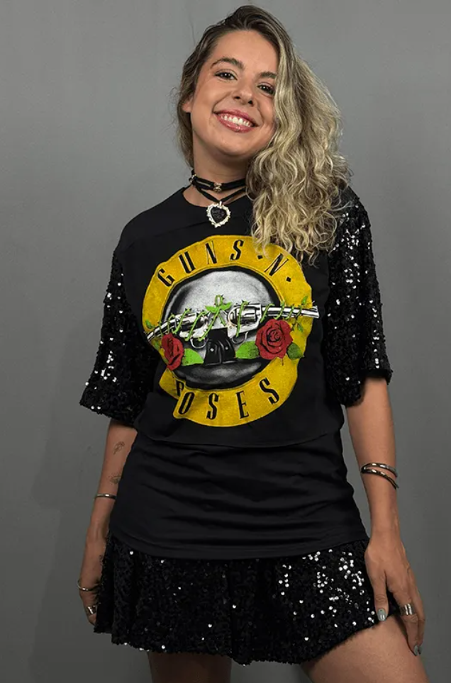 Guns N' Rose Sequined Sleeve Tee