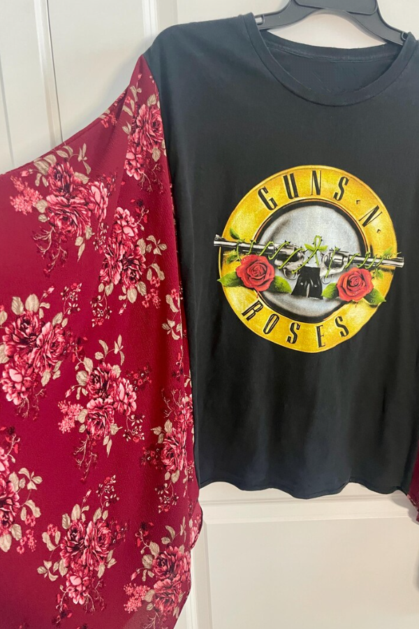 Guns N' Roses Print Dolman Sleeve Tee
