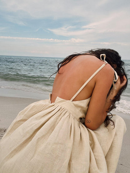 Robe bustier dos nu à col en V chic 
