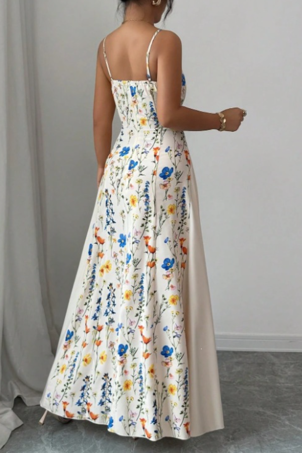 Stylish Print Slim-Fit Sling Dress