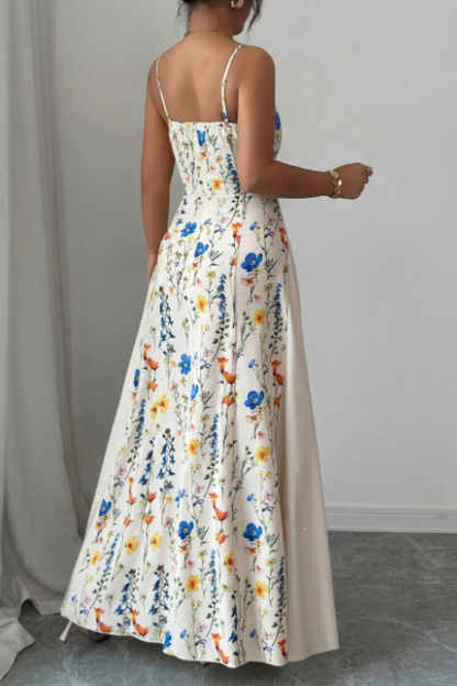 Stylish Print Slim-Fit Sling Dress