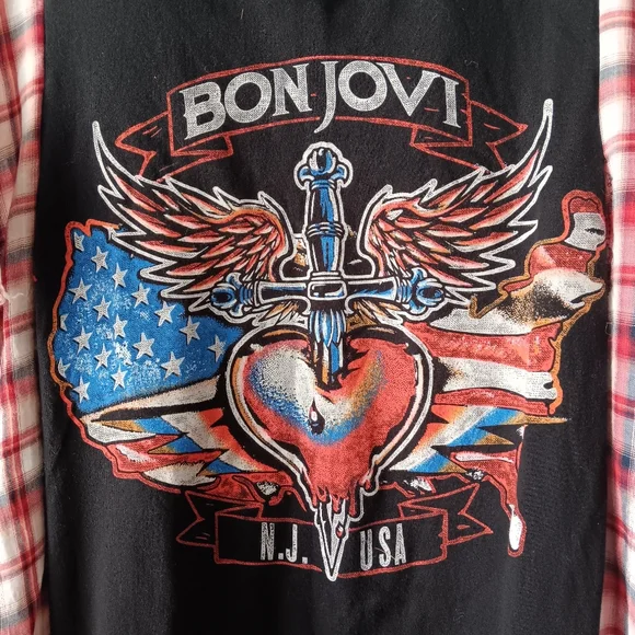 Bon Jovi Graphic Print Tee (No Patch)