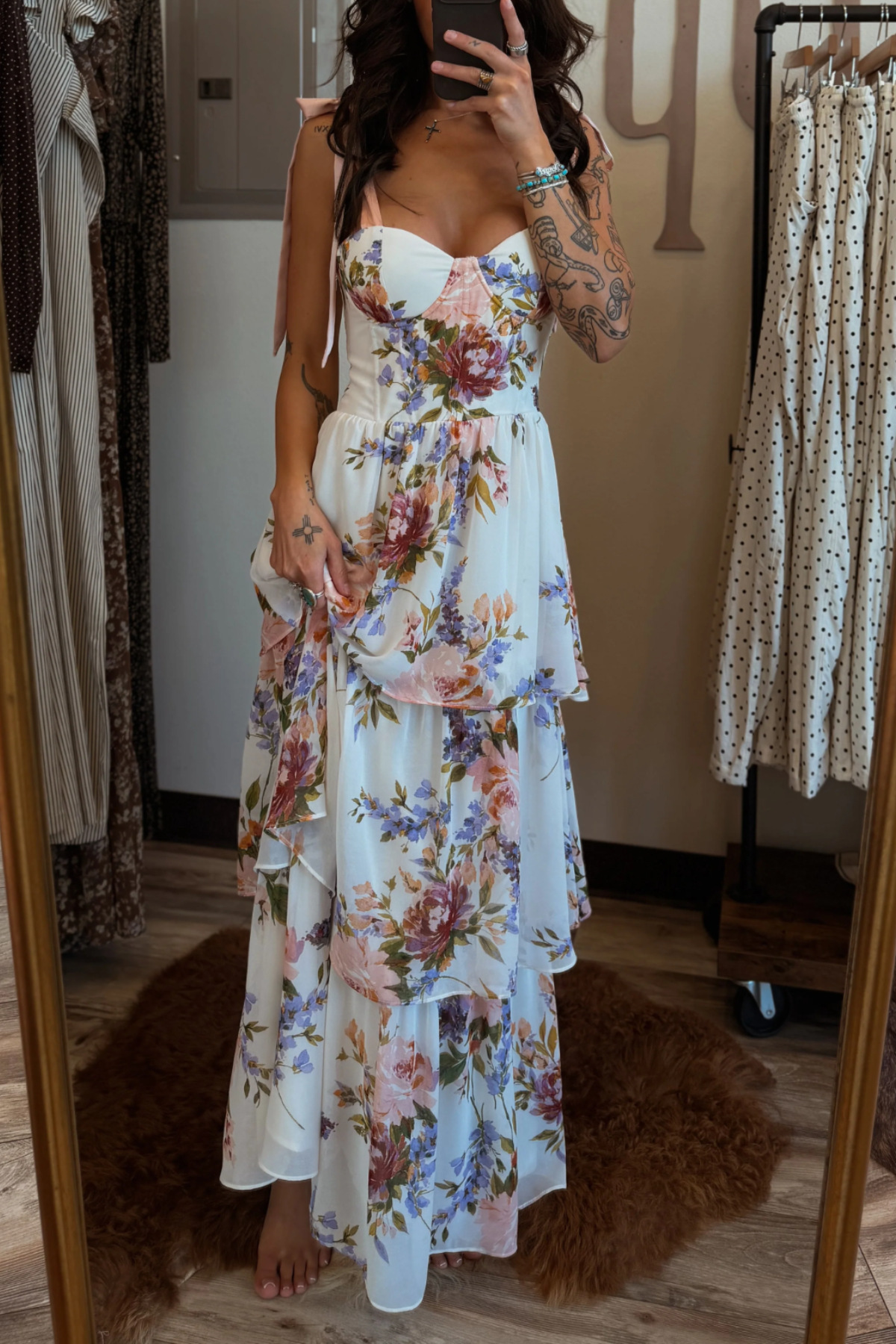 Corset Layered Maxi Dress