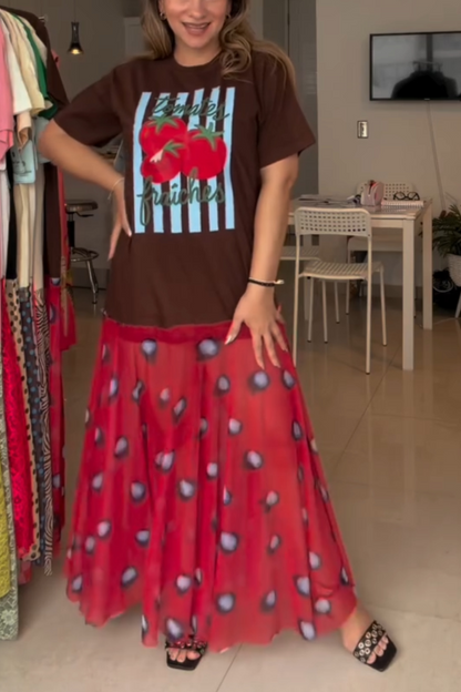 Tomato Print Recycled Dress