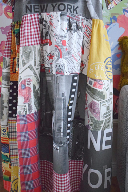 Recycled Dress With A Taxi Pattern