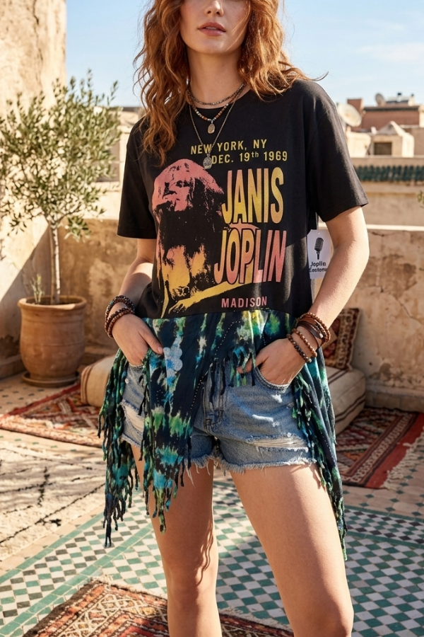Janis Joplin Recycled Top
