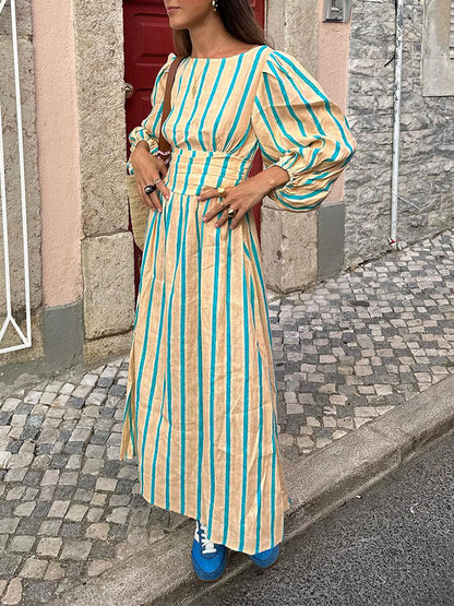 Robe mi-longue en lin