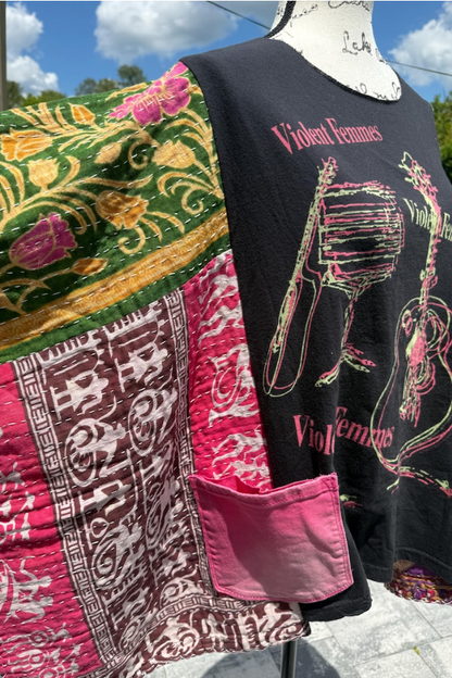 VIOLENT WOMEN Print Bat SLEEVE Tshirt Top