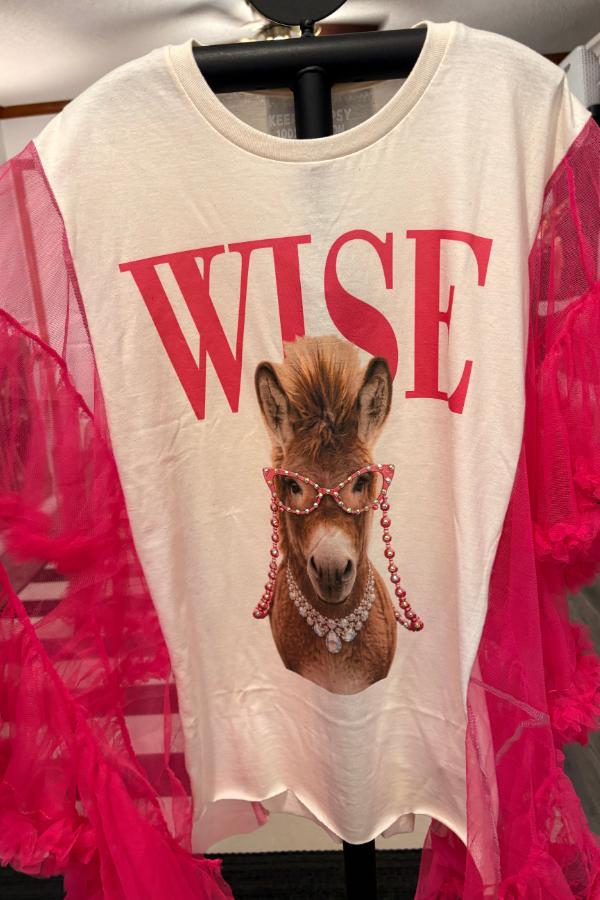Horse-Print Dolman-Sleeve Tee