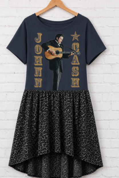 "Johnny Cash" Dusty Blue Upcycled Dress