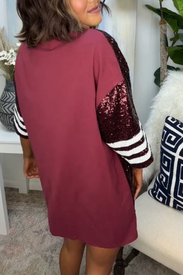 Sequin-print Rugby-style Dress