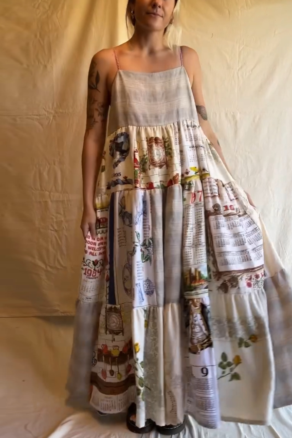 Women's Printed Suspender Dress