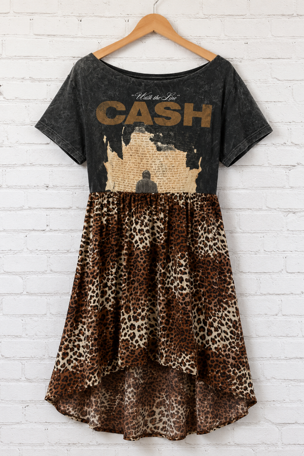 Johnny Cash Dress Upcycled