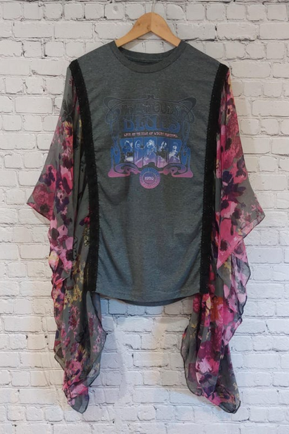 Kantha Rock–transformed Batwing-sleeve T-shirt