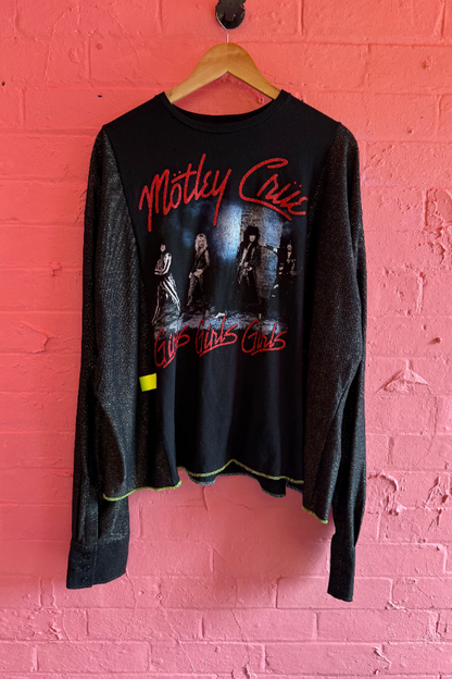 Motley Crüe Band Printed Crewneck Knit Top
