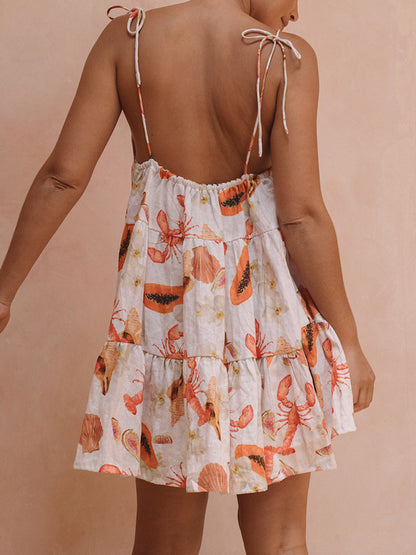 Mini-robe à imprimé crabe