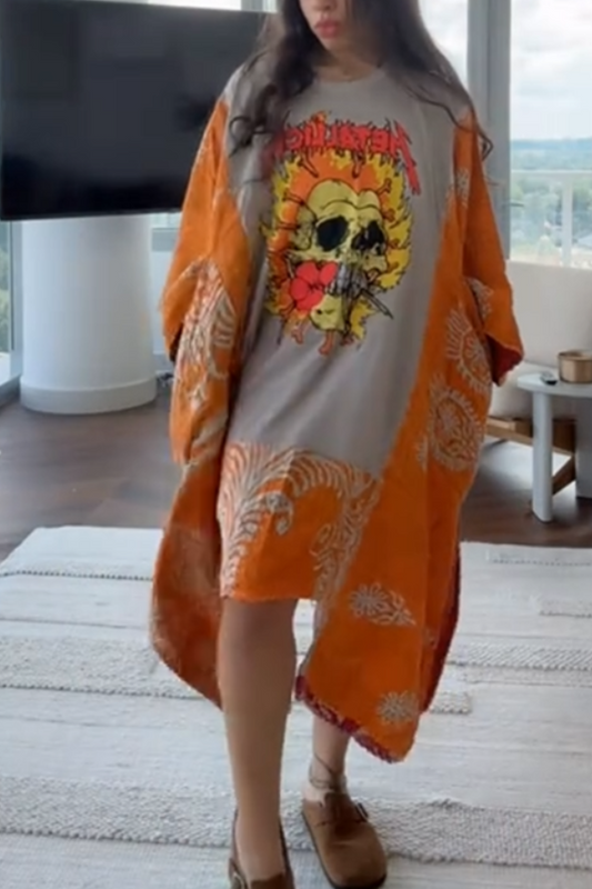 Metallica Flaming Skull Washed Mix & Match Tee