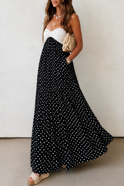 Elegant Polo Dot Colour Dress