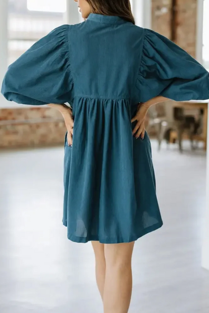 Women's Solid Corduroy Classic Dress