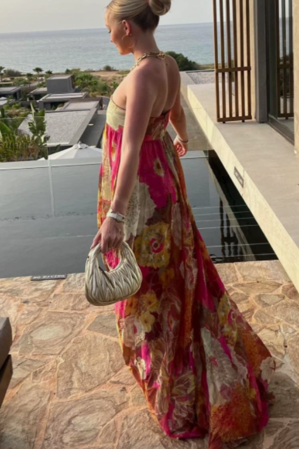 Rosalie Floral Print Strapless Maxi Dress