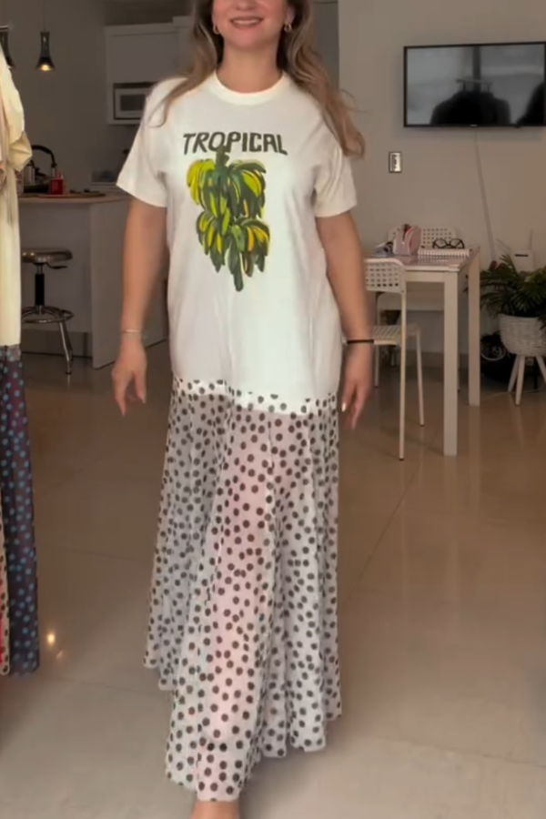 Recycled Dress With A Banana Print