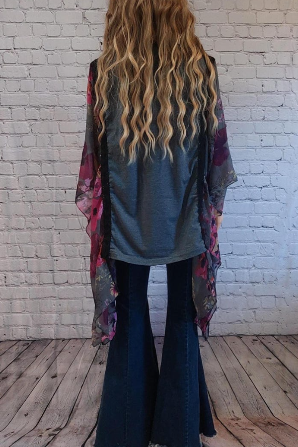 Kantha Rock–transformed Batwing-sleeve T-shirt