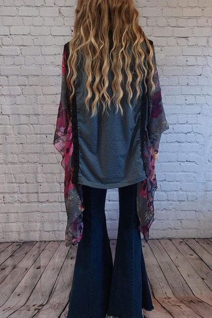 Kantha Rock–transformed Batwing-sleeve T-shirt