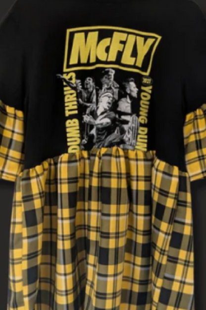 McFly - Yellow Tartan Patchwork Dress