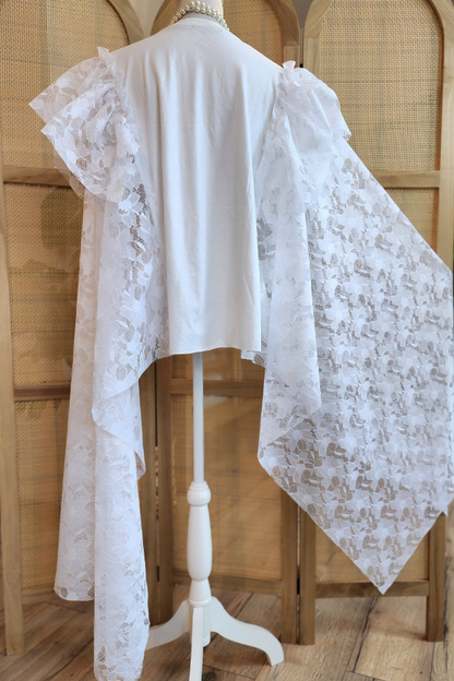 Patterned Print Batwing Sleeve T-Shirt