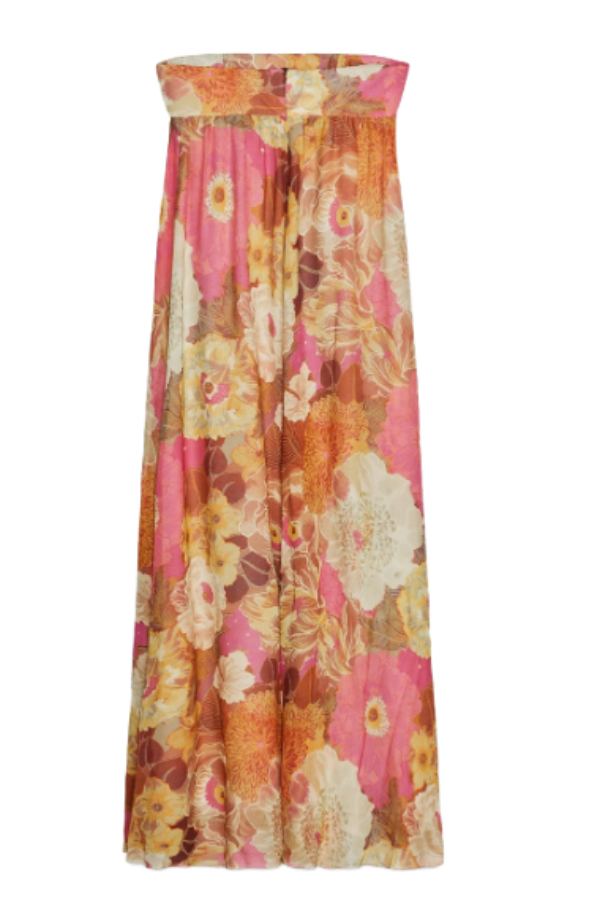 Rosalie Floral Print Strapless Maxi Dress