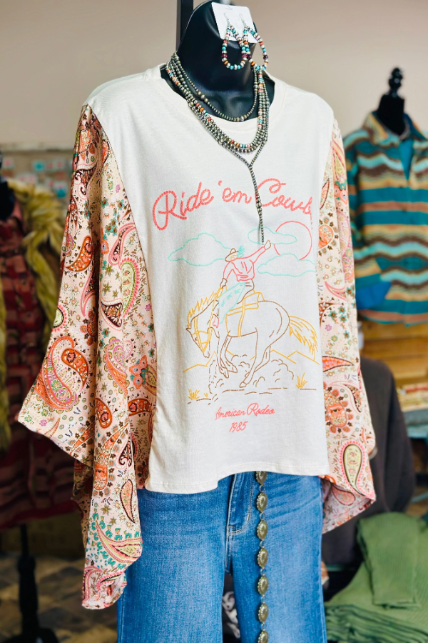 The Retro Cowboy Paisley Flutter Mix & Match Tee