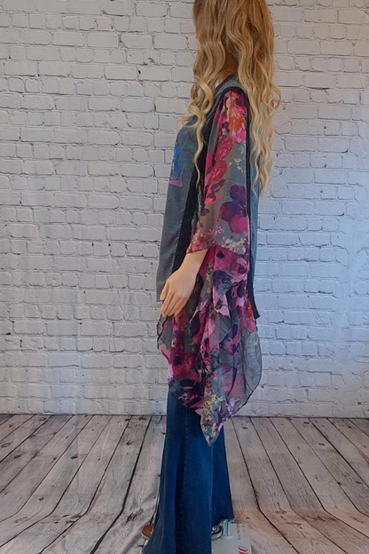 Kantha Rock–transformed Batwing-sleeve T-shirt
