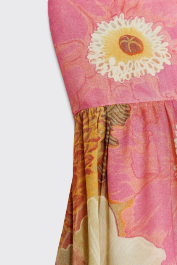Rosalie Floral Print Strapless Maxi Dress