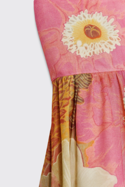 Rosalie Floral Print Strapless Maxi Dress