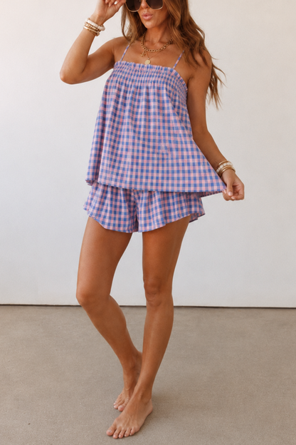 Stevie Set - Periwinkle Check