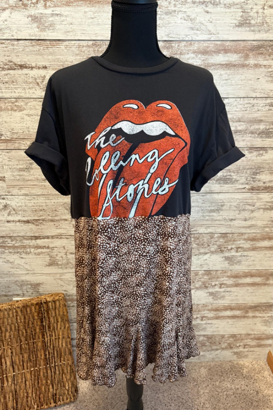 The Rolling Stones Printed Patchwork Dress