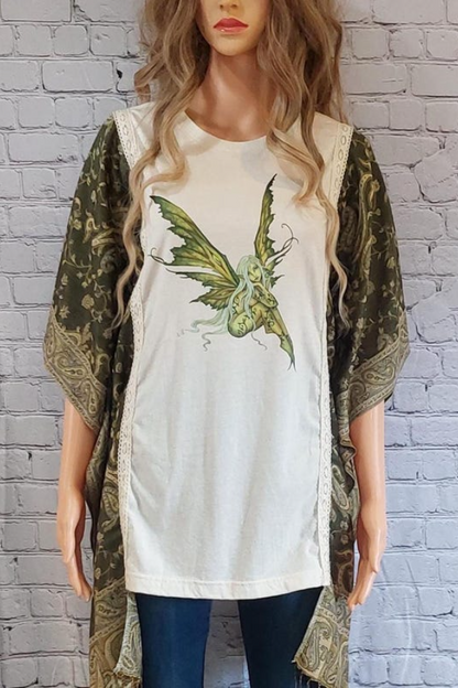 Green Genie Makeover Bat Sleeve T-shirt