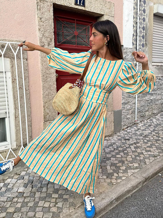 Robe mi-longue en lin