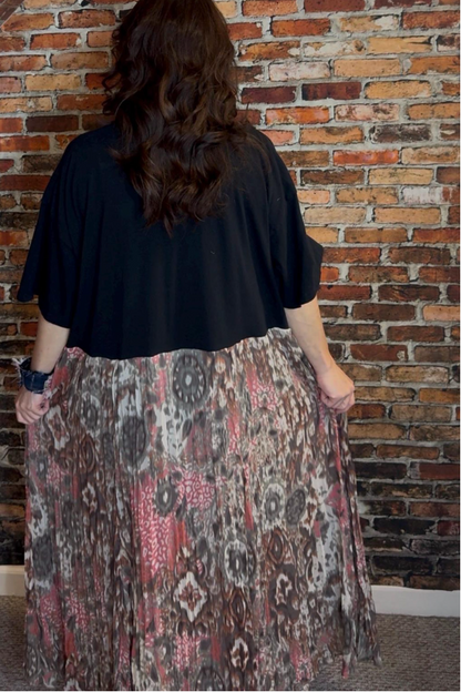 Alan Jackson-Print Patchwork Dress