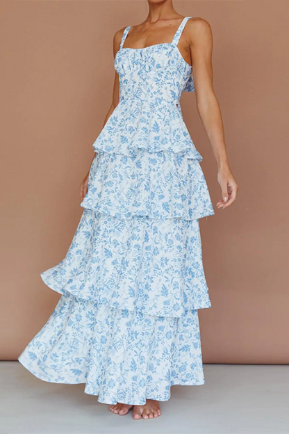 Floral Ruffled Flowy Midi Dress