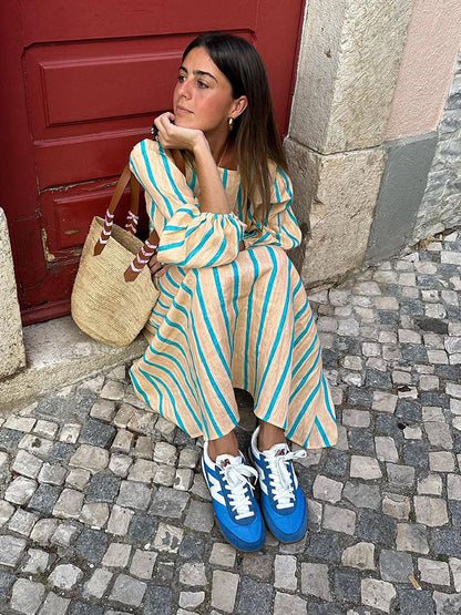 Robe mi-longue en lin