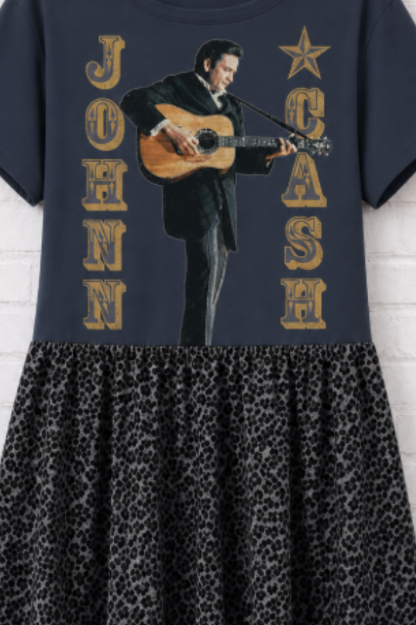 "Johnny Cash" Dusty Blue Upcycled Dress