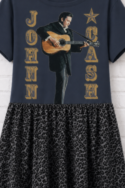 "Johnny Cash" Dusty Blue Upcycled Dress