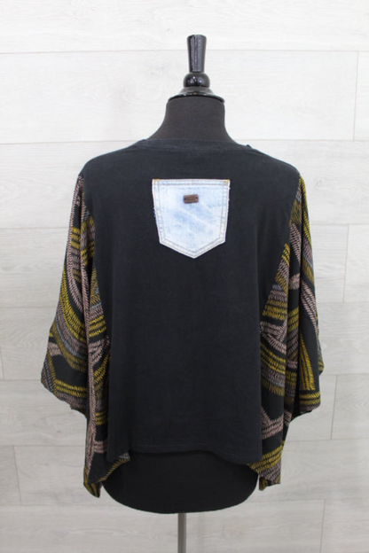 Zeppelin Band Print Bat Sleeve T-shirt (back Pocket)