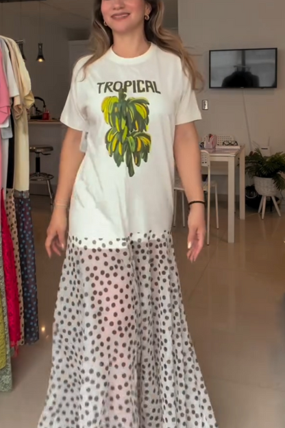Recycled Dress With A Banana Print