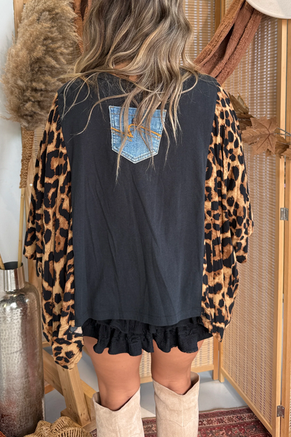Ryan Bingham Mix & Match Tee Black Cheetah