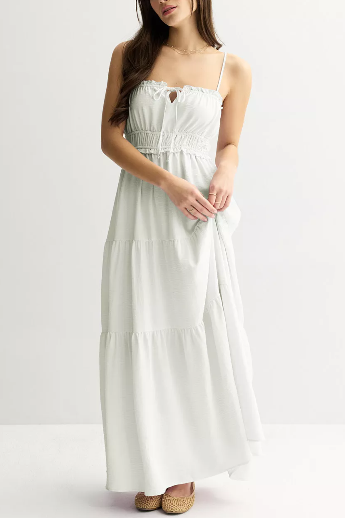 Juniors' Mary & Mo Airflow Tiered Maxi Dress