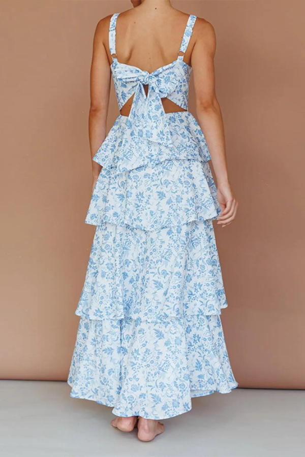 Floral Ruffled Flowy Midi Dress