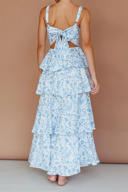 Floral Ruffled Flowy Midi Dress